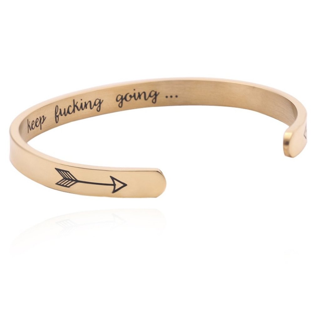 Gold "Keep F*cking Going" Bangle